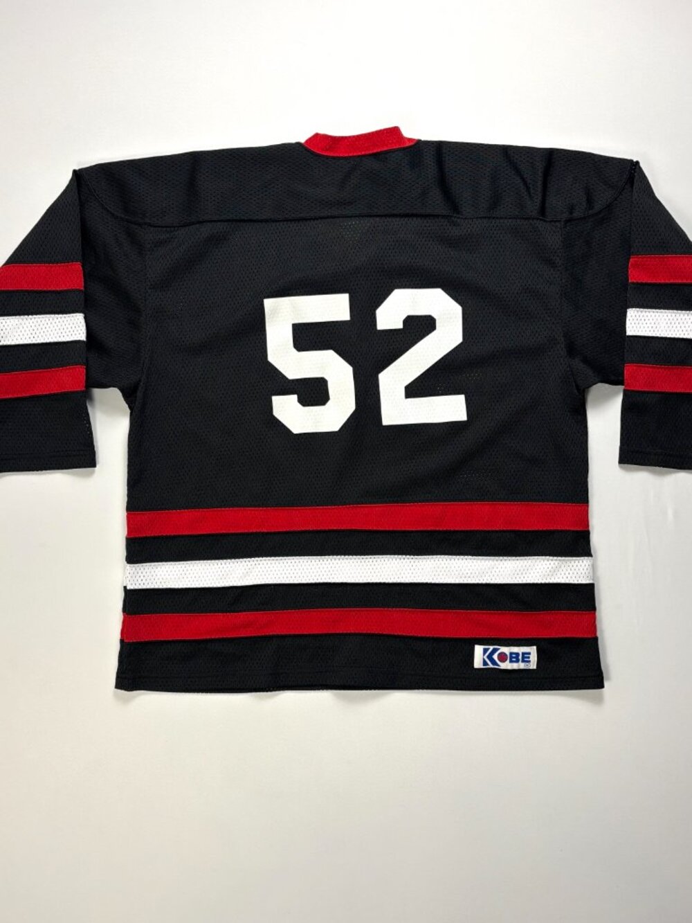 Vintage Blackhawks Local Kobe Hockey Jersey Black Red Sz XL #52 Retro - Picture 5 of 8